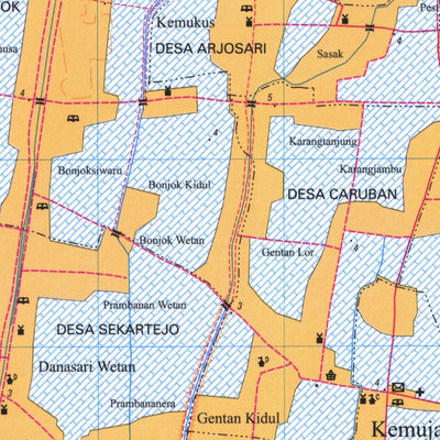 Badan Informasi Geospasial Sruweng (1408-131) digital map