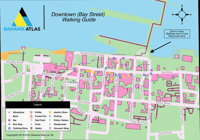 Bahama Atlas Nassau, Bahamas: Downtown (Bay Street) - Walking Guide digital map