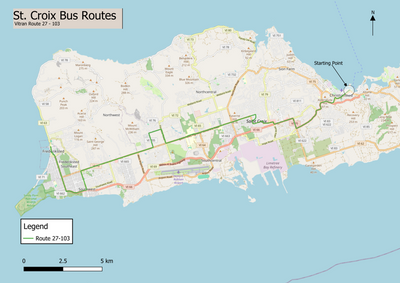 United States Virgin Islands: St. Croix Route Bus Route 27-103 Preview 1
