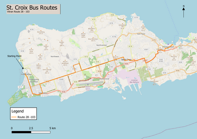 United States Virgin Islands: St. Croix Route Bus Route 28-103 Preview 1