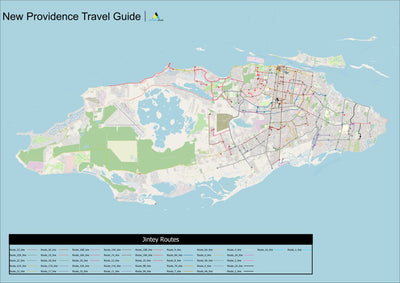Bahama Atlas Travel Guide by Bus for New Providence digital map