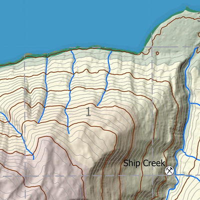 BarnwellGeospatial Kenai Lake, Northern Kenai Peninsula, Alaska digital map