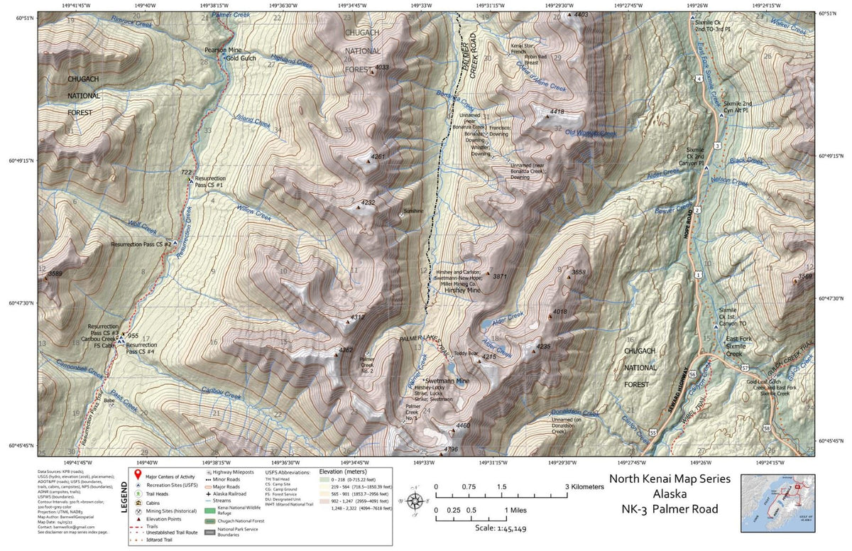 Map Barnwell Rd Palmer Road, North Kenai Peninsula, Alaska Map by BarnwellGeospatial ...