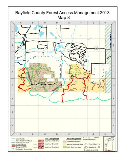 Bayfield County Land Records Bayfield County Forestry Access Management - Map 8 digital map