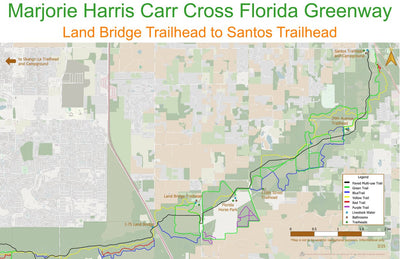 Cross Florida Greenway Equestrian Trails Map (Land Bridge Trailhead to Santos Trailhead) Preview 1