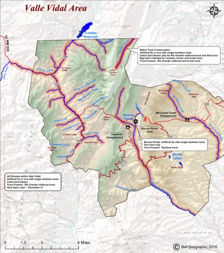 Valle Vidal River, New Mexico Map By Bell Geographic 