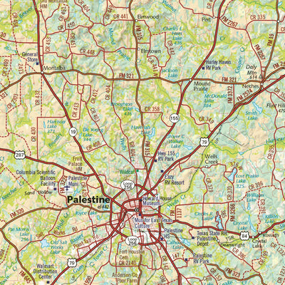Benchmark Maps East Texas Second Edition Atlas Landscape Maps digital map