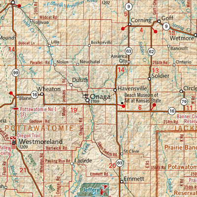 Benchmark Maps Kansas Recreation Map digital map