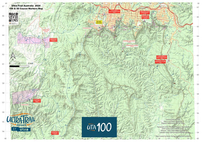 Bender Maps 100 & 50 Ultra-Trail Australia 2024 Course Markers digital map