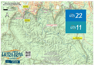 Bender Maps 22 & 11 Ultra-Trail Australia 2024 Course Markers digital map