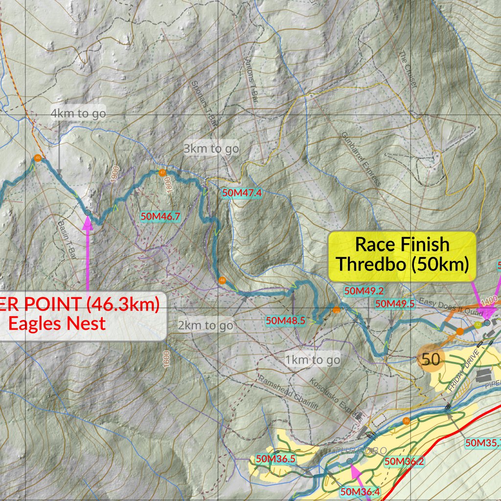 Kosci 2024 Course Markers Map 50km and 30km by Bender Maps | Avenza Maps