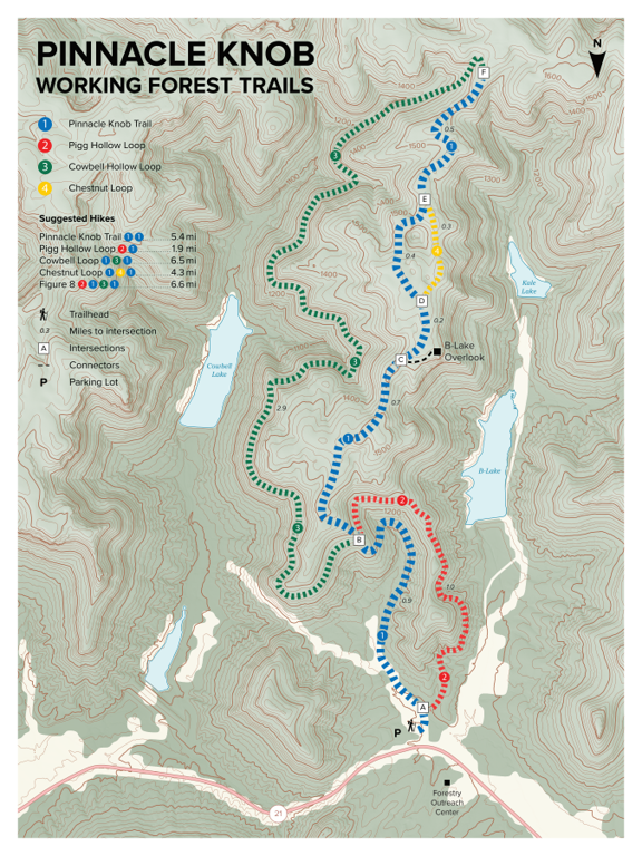 Pinnacle Knob Trails (Berea College Forest) Map by Berea College ...