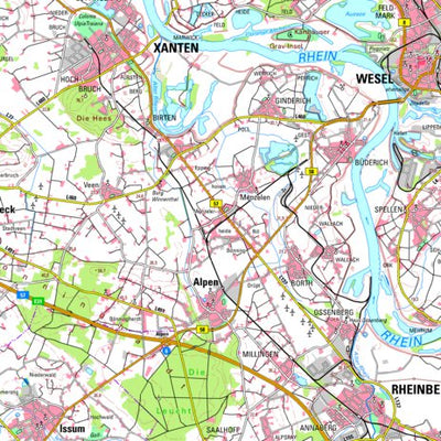 Bezirksregierung Köln Alpen (1:100,000) digital map