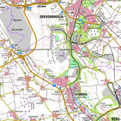 Bezirksregierung Köln Bedburg (1:100,000) digital map