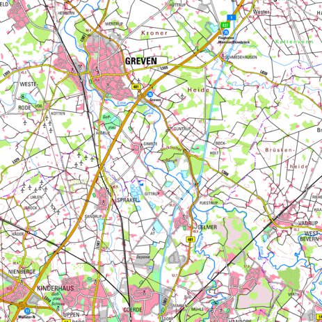 Greven (1:100,000) Map by Bezirksregierung Koln | Avenza Maps