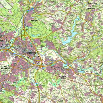 Bezirksregierung Köln Hennef (Sieg) (1:50,000) digital map