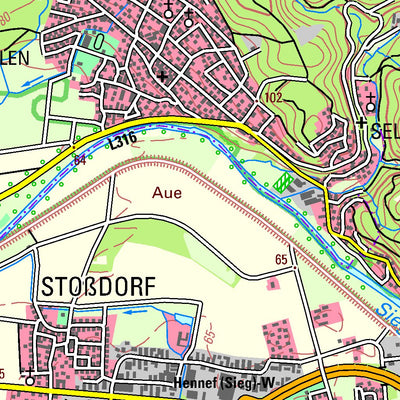 Bezirksregierung Köln Hennef (Sieg) (1:50,000) digital map