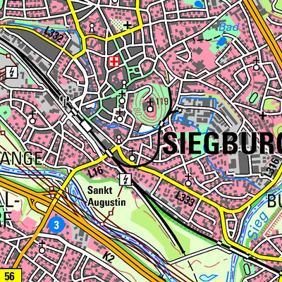 Bezirksregierung Köln Hennef (Sieg) (1:50,000) digital map