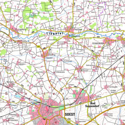 Bezirksregierung Köln Lippetal (1:100,000) digital map