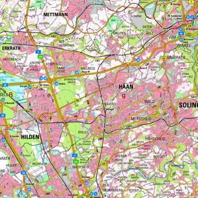 Bezirksregierung Köln Solingen (1:100,000) digital map