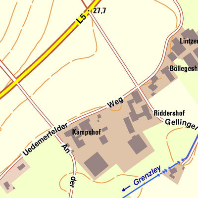 Bezirksregierung Köln Uedem 1 (1:10,000) digital map