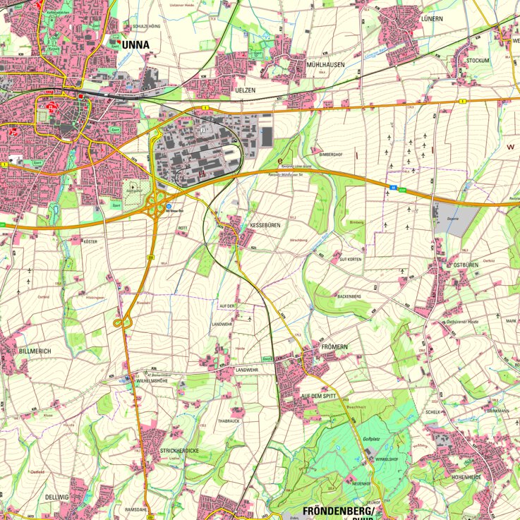 Unna (1:25,000) Map by Bezirksregierung Koln | Avenza Maps