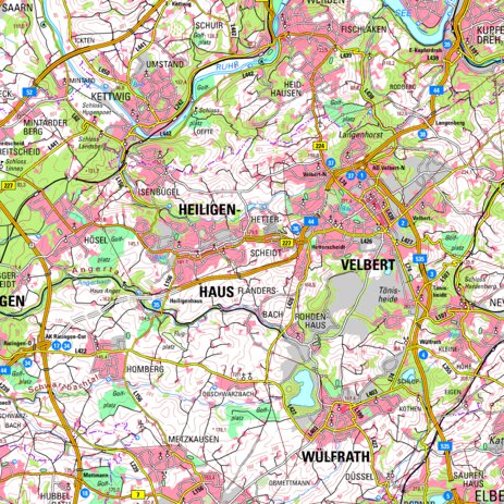 Velbert Maps Velbert (1:100,000) Map by Bezirksregierung Koln | Avenza Maps