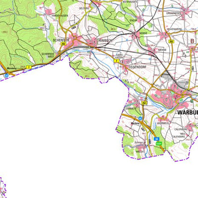 Bezirksregierung Köln Warburg (1:100,000) digital map