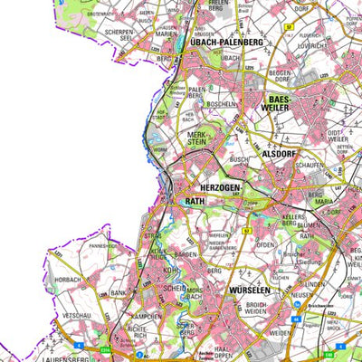 Bezirksregierung Köln Würselen (1:100,000) digital map