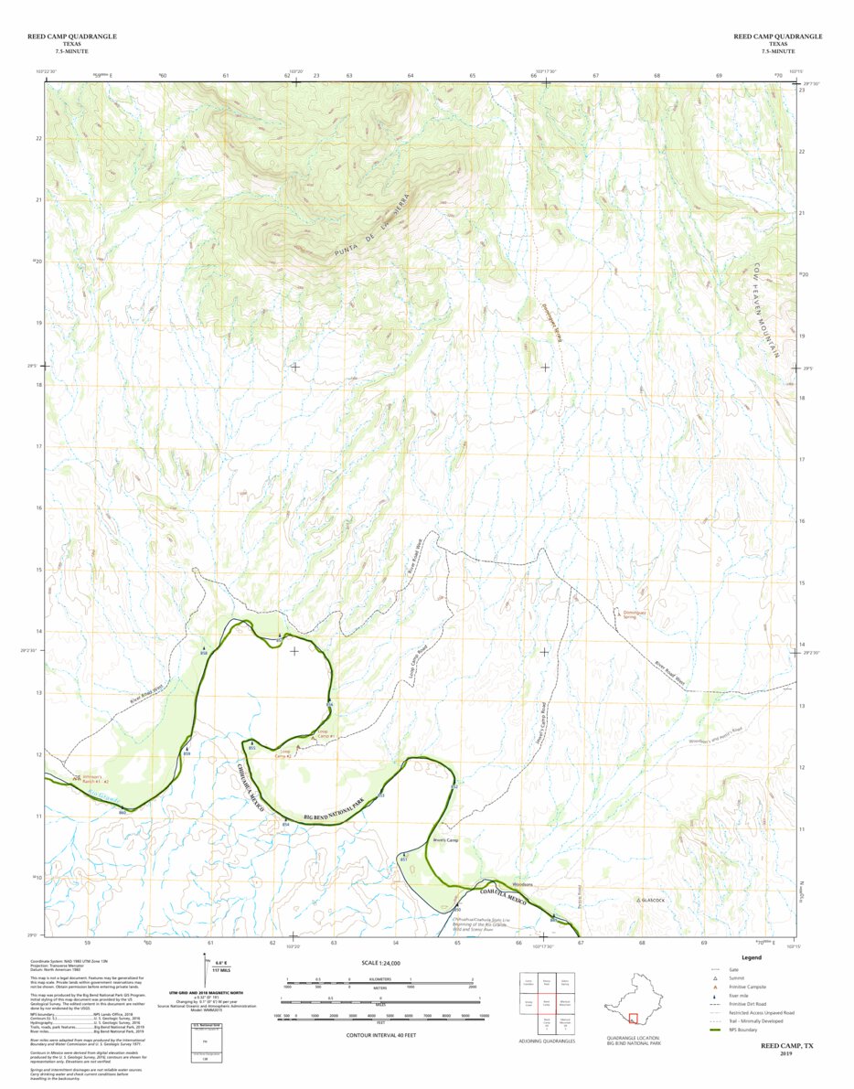Big Bend National Park: Reed Camp Map by Big Bend National Park ...