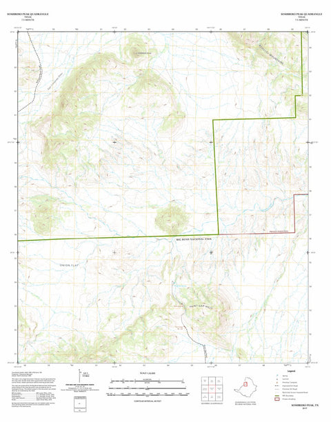 Big Bend National Park Big Bend National Park: Sombrero Peak digital map