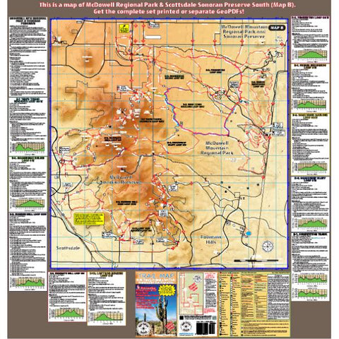 Big Loop Maps McDowell Mtn Regional Park & Scottsdale Sonoran Preserve South. Fountain Hills & Scottsdale AZ. digital map