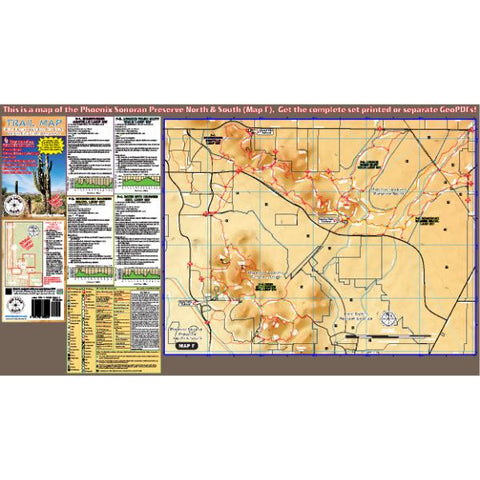Big Loop Maps Phoenix Sonoran Preserve North & South. Phoenix Arizona. digital map