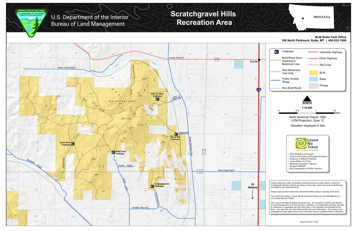 BLM MT/Dakotas Scratchgravel Hills Area Map by BLM Montana/Dakotas