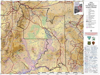 BLM Utah Fire Moab Sectional Aviation Hazard Map 2024 digital map