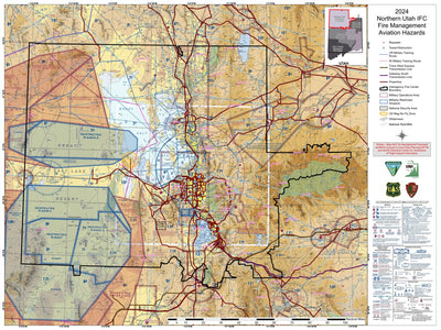 BLM Utah Fire Northern Utah Sectional Aviation Hazard Map 2024 digital map