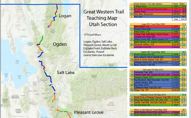 Great Western Trail Utah Map by Blue Dot GPS Avenza Maps