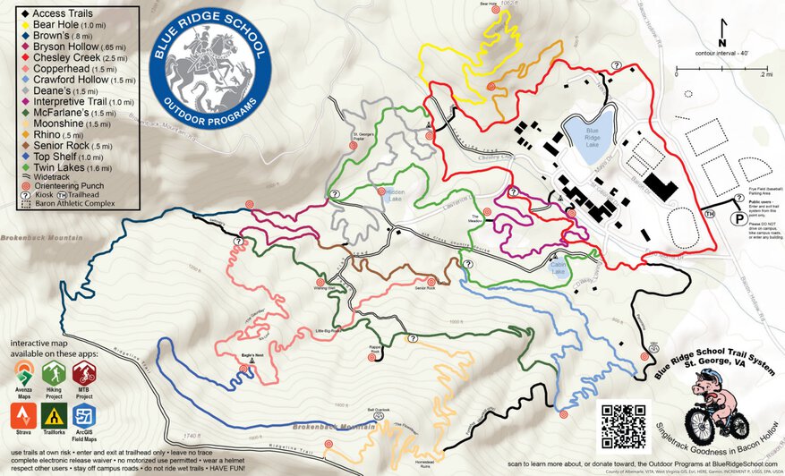Blue Ridge School Trail System Map by Blue Ridge School | Avenza Maps