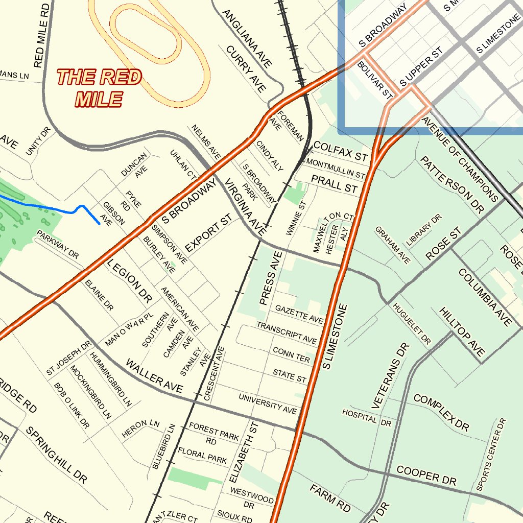 Lexington, KY Street Map (2012) by Bluegrass ADD | Avenza Maps