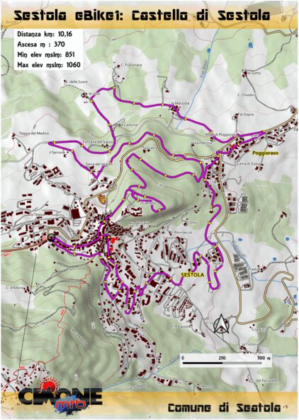 Sestola eBike 1 Map by Boreal Mapping - Boreal Mapping Sestola Ebike 1 Digital Map 