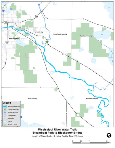 Brinks Wetland Services Inc. Mississippi Water Trail Steamboat Park to Blackberry Bridge digital map