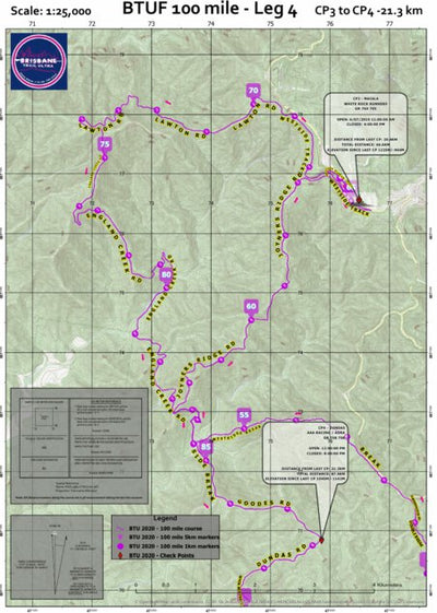 Brisbane Trail Ultra Brisbane Trail Ultra 100Mile - Leg 4 digital map