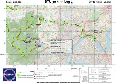 Brisbane Trail Ultra Brisbane Trail Ultra 30km - Leg 2 digital map