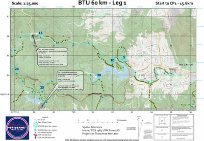 Brisbane Trail Ultra Brisbane Trail Ultra 60km - Leg 1 digital map