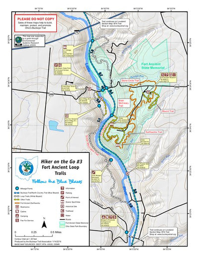 Hiker on the Go: Fort Ancient Loop Trails Map by Buckeye Trail ...