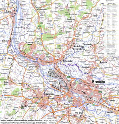 Bundesamt für Kartographie und Geodäsie Map of Bremen digital map