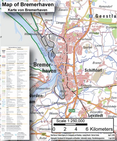 Bundesamt für Kartographie und Geodäsie Map of Bremerhaven bundle exclusive