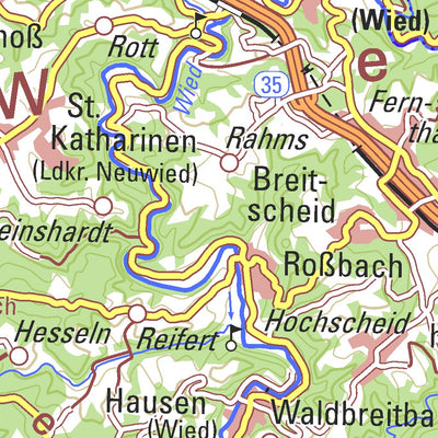 Bundesamt für Kartographie und Geodäsie Map of Rhineland-Palatinate digital map