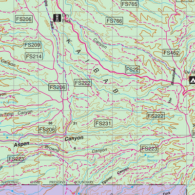 BLM Arizona AZ Strip East Visitor Map 1 of 2 (REC3003-01-01) Preview 2