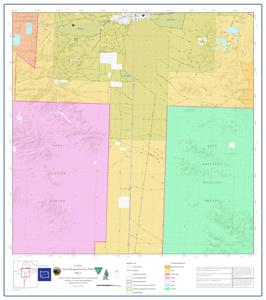 BLM Arizona La Posa Access Guide Map 2 Of 4 (TRV2002-02-01) By Bureau ...